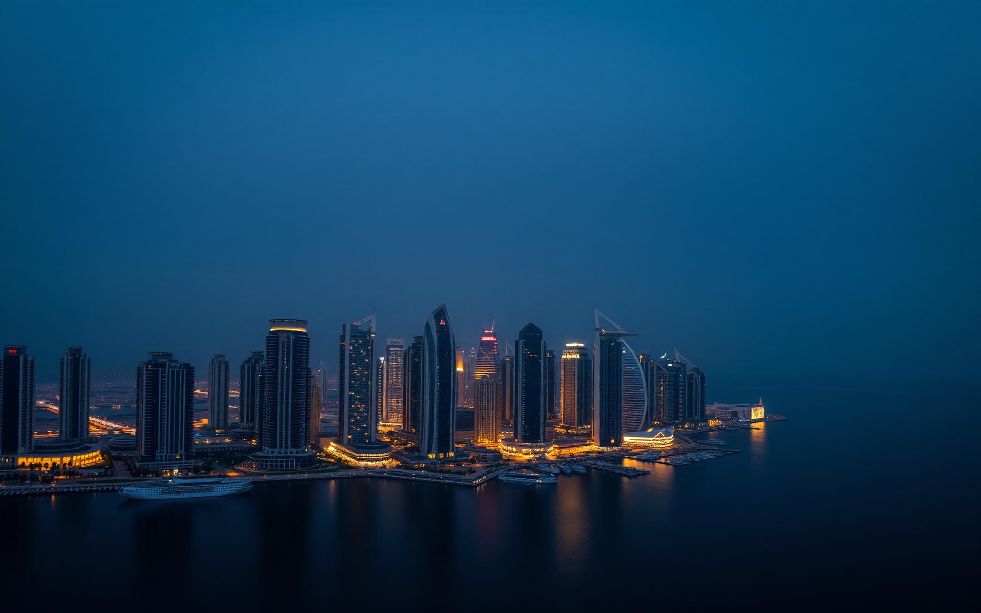 Dubai skyline at blue hour